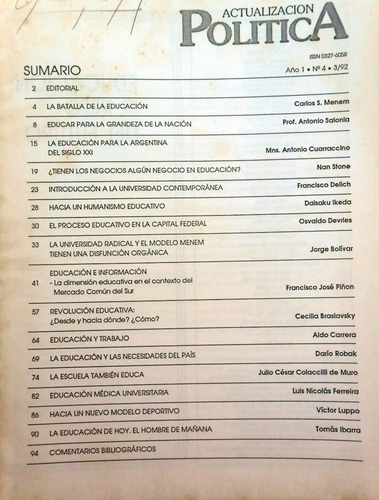 #13. Revista Actualización Política - N°4 / Marzo 92