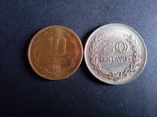 Moneda Colombia 20 Centavos Níquel 1971