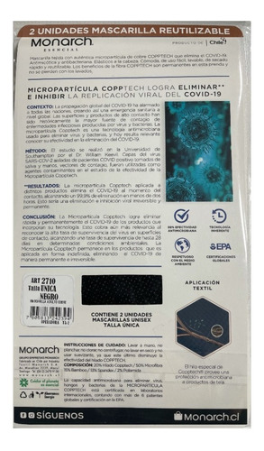 Mascarilla Reutilizable Con Micropartícula Copptech - 2 Unid