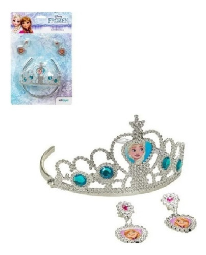 Tiara Coroa Princesa Frozen Cinderela Parta & Azul Cor Prata & Azul