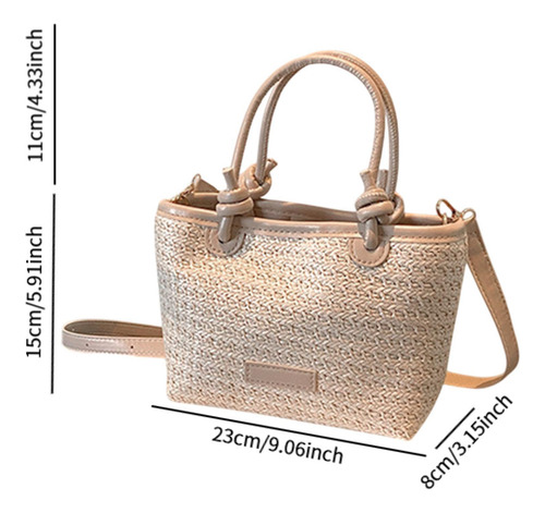 Bolso De La Playa De Paja Bolso De Hombro Liviano Para Beige