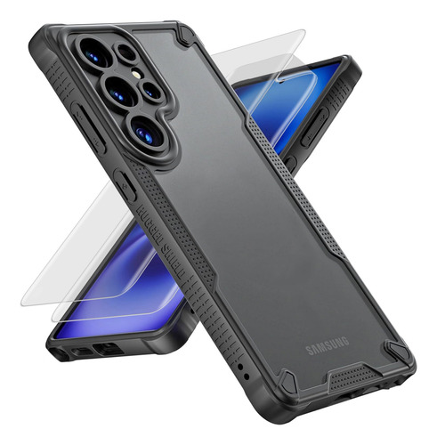 Para Samsung Galaxy A06 A16 S22 S23 S24 S25 Plus Ultra Fe Funda De Silicona Translúcida Rudo Uso +2 Mica
