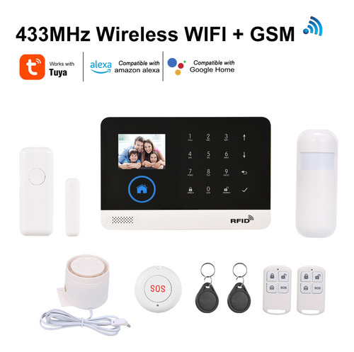 Alarma 433mhz Wifi + Gsm Auto-dial Sensor De Puerta Pir Cont