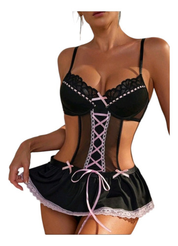 Disfraz Sexy Para Dama French Maid Sirvienta Vestido Mucama