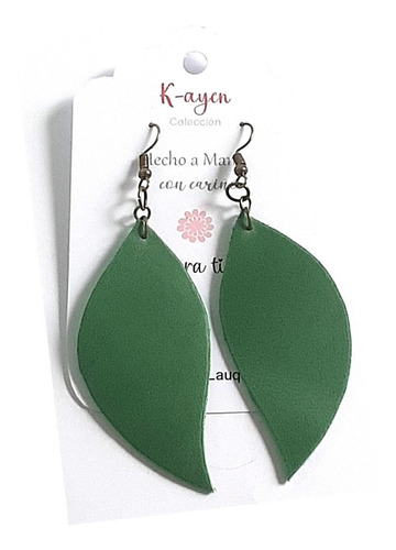 Aros De Cuero Forma De Hoja K-ayen Accesorios