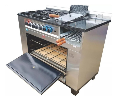 Imagen 5 de 5 de Cocina Tecnocalor 4 Hornallas + Plancha Freidora Y Carlitero