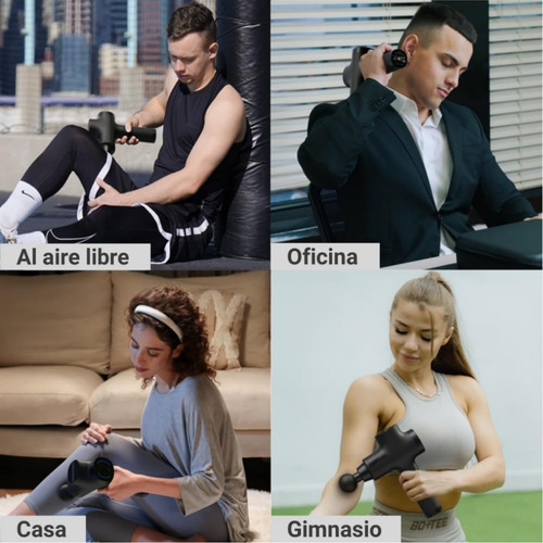 Pistola De Masaje Muscular, 4 Cabezales Masajeador Portatil