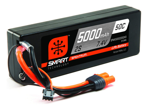 Spektrum 7.4v 5000mah 2s 50c Smart Hardcase Lipo Batera: Ic3