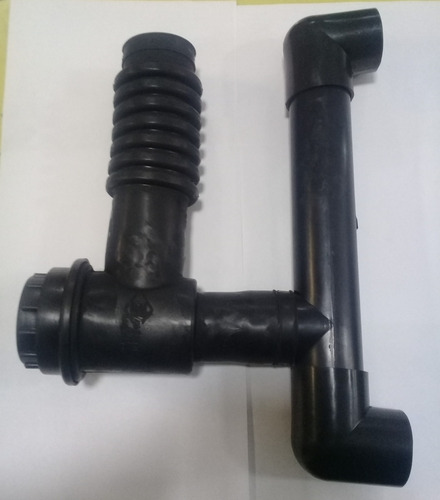 Imagen 5 de 6 de Sifon Cocina Doble Para Bacha Baldoni Standar Caucho Negro