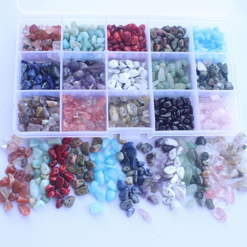 15 Grid Mezcla De Piedras De Cristal Trituradas Cuentas