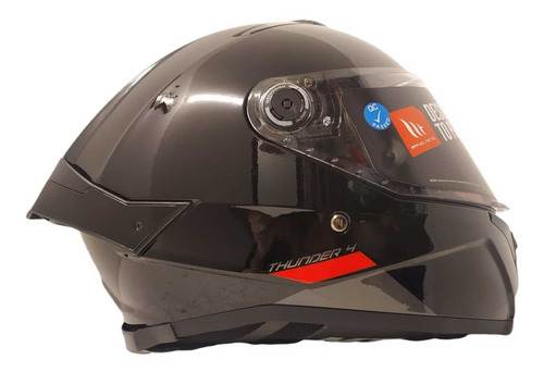 Casco Integral Con Lentes Mt Thunder 4 Sv Negro Brillo