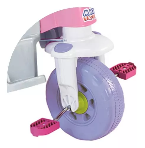 Triciclo Infantil Empurrador C/ Haste Trike Rosa Magic Toys