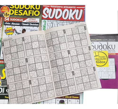 Livro de Passatempos Sudoku Jogos de Lógica Com Números - Coquetel