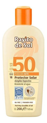 Rayito De Sol Protector Solar Factor 50 X 200g Sin Parabenos