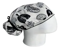 Comprar Gorro Quirúrgico Mujer + Lanyard Organos Blanco Y Negro