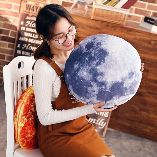 Almohadas Planetas Luna Galaxy Terciopelo Soft Cojin Relleno