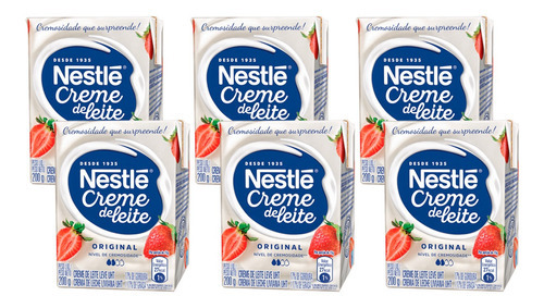 Kit 6 Creme De Leite Original Nestle Caixinha 200g