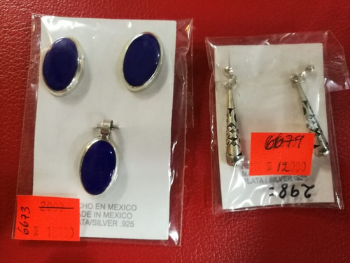 Aretes Y Dije Plata Joyeria Fina Mexicana .925 Nuevo Asch