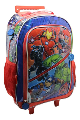 Mochila Avengers Marvel Escolar Carrito 18´´ Super Heroes