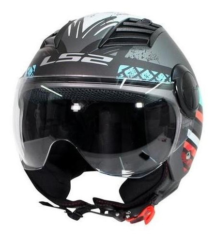 Casco Abierto Ls2 Airflow Ronnie Plata Of562 Moteros