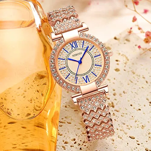 Reloj Nibosi Para Mujer Con Diamantes Y Resistente Al Agua Env o