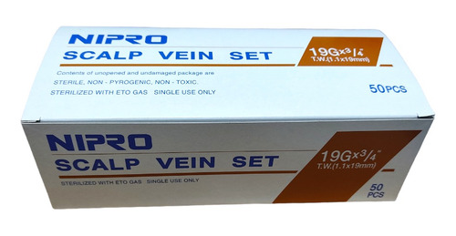 Mariposa (scalp Vein) Nipro 19g X 3/4 Caja 50 Un V/a