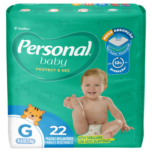 Fraldas Personal Baby Protect & Sec G