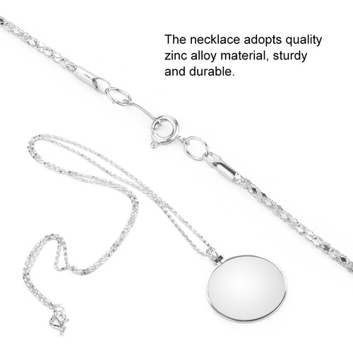 5x Magnificador Monocle Lente Collar Lupa Lupe (plata)