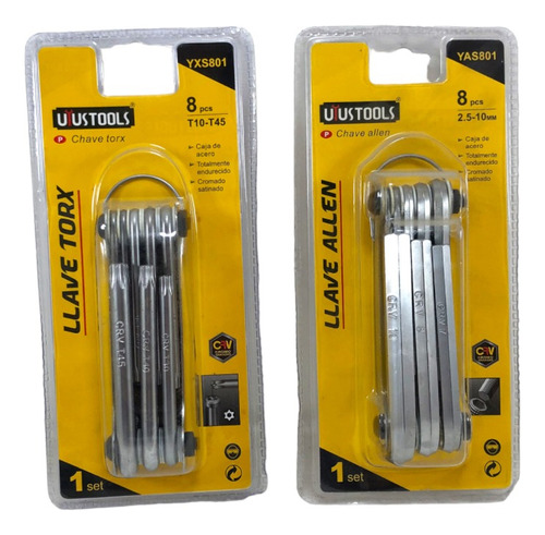 Combo De Llaves Bristol Y Torx Tipo Navaja 16 Pcs Uyustools