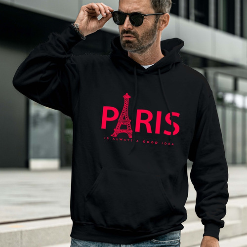 Buzo Canguro Paris Paises Y Ciudades Hombre Mujer Algodón