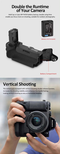 Grip Bateria Np-fw50 Sony Ilce-7 Alpha A7 A7r A7s Vg-c1em