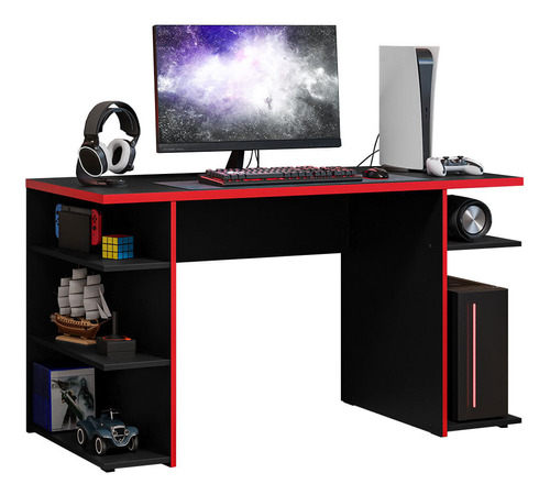 Mesa Para Computador Gamer Madesa 9409 Preto/vermelho Xo