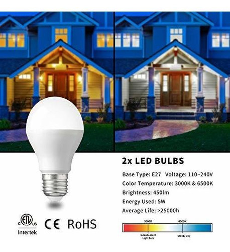 Lmp Lampara Exterior Para Porche Luz Bombilla Led