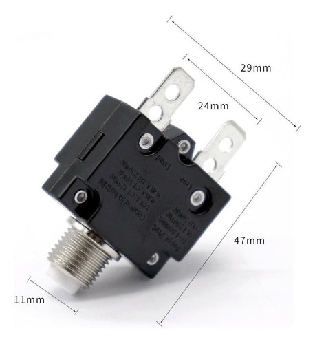 10 Disyuntor 15amp Botón Pulsador Reiniciable Montaje En