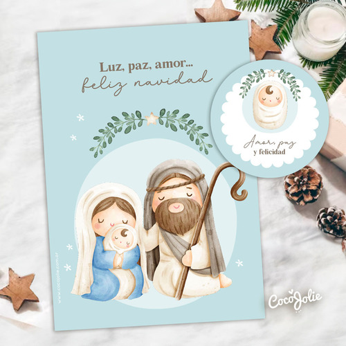 Kit Imprimible Navidad En El Pesebre Virgencita Niñito Jesús