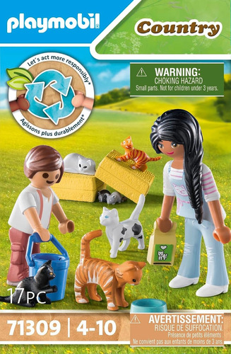 Playmobil Country Familia De Gatos 71309 17 Peças