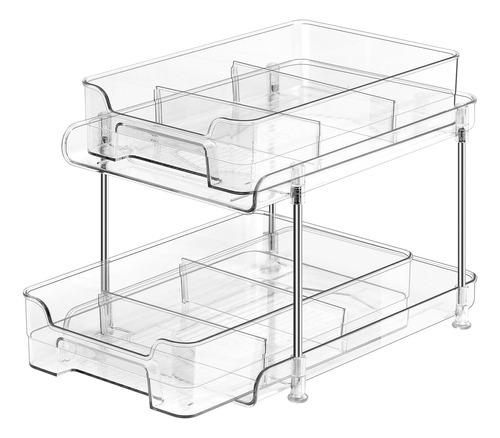 Pinpon - Organizador De Baño Transparente De 2 Niveles Con D