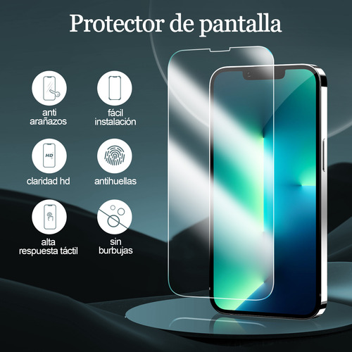 3 Pz Mica Premium De Cristal Templado Para iPhone 13 Pro Max