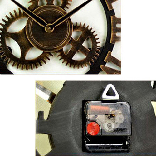 Reloj De Pared Grande De Madera Vintage Gear Clock Us Style
