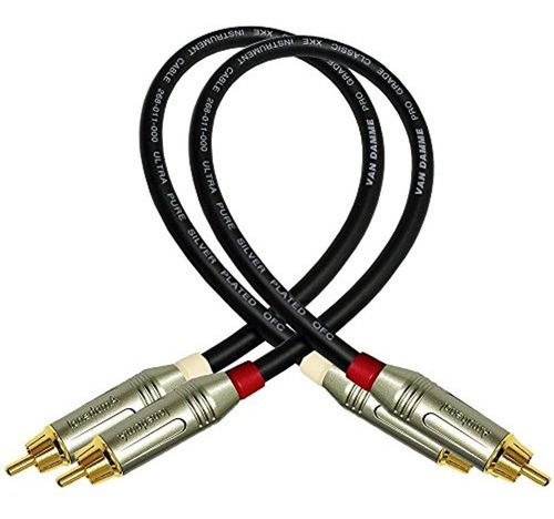 1 Pie - Par De Cables Rca Personalizado Por Worlds Best Cabl