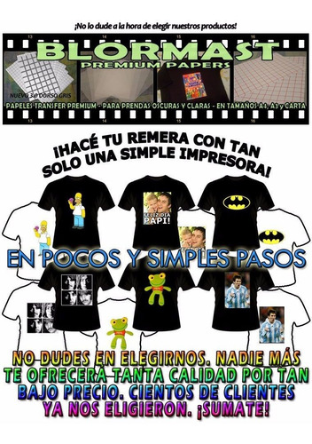 Papel Transfer 10 Claras Y 10 Oscuras A3 Blormast Premium