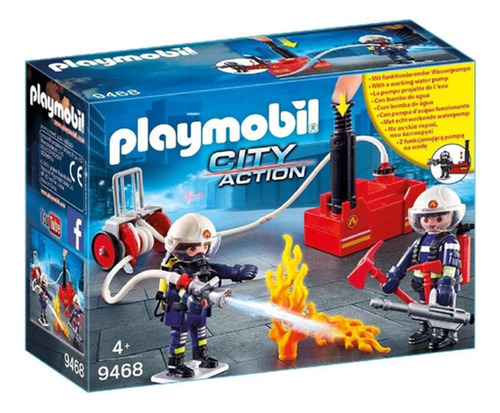 Bomberos Playmobil Con Bomba De Agua