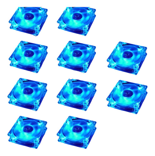 10pcs Azul Quad 4 Led Luz Neón Claro 120mm Caja De La Comput