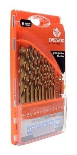 Juego De 13 Brocas Mechas Acero Rapido Hss 1.5 A 6.5 Daewoo 