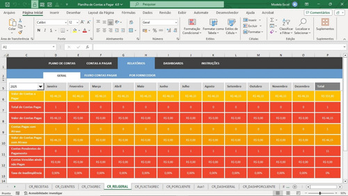 Planilha De Controle De Contas A Pagar Recorrente 4.0