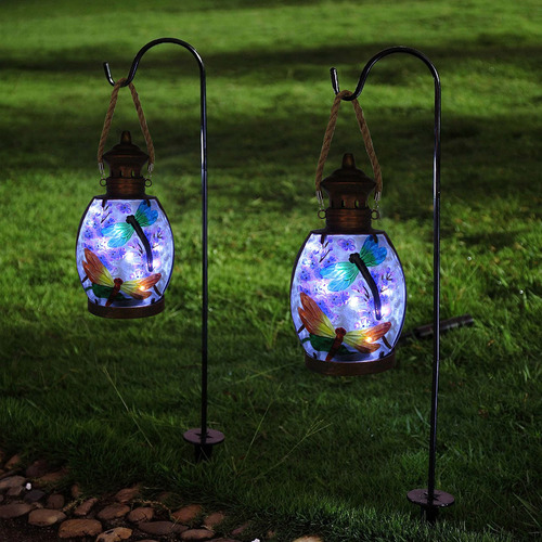 Linterna Solar Colgante Impermeable Libélula Para Jardín
