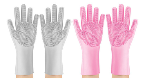 Guantes De Silicona  Guantes De Esponja Para Lavar Platos, 2