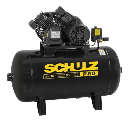 Imagem 1 de 1 de Compressor de ar elétrico Schulz Pro CSV 10/100 monofásica preto-brilho 127V 60Hz