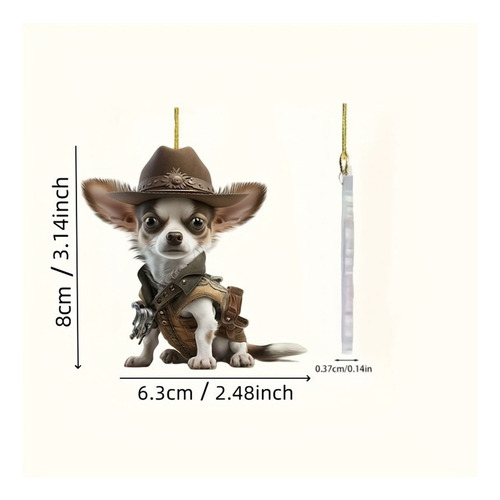 Llavero Con Forma De V Cowboy, Bonito Perro, Diseño Plano En
