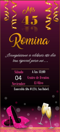 Invitación Cumpleaños Mujer Digital